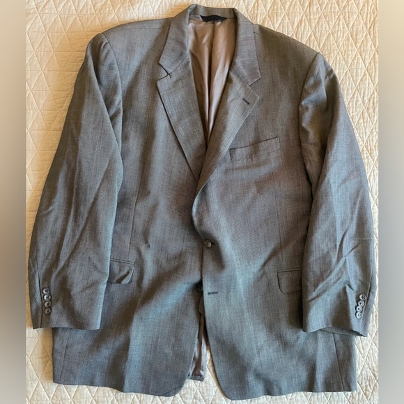 BURBERRY LONDON made in usa Finely Textured Nailhead Wool Suit Jacket Size 50 L - Picture 1 of 9